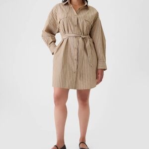 GAP Tan Long Sleeve Shirt Dress